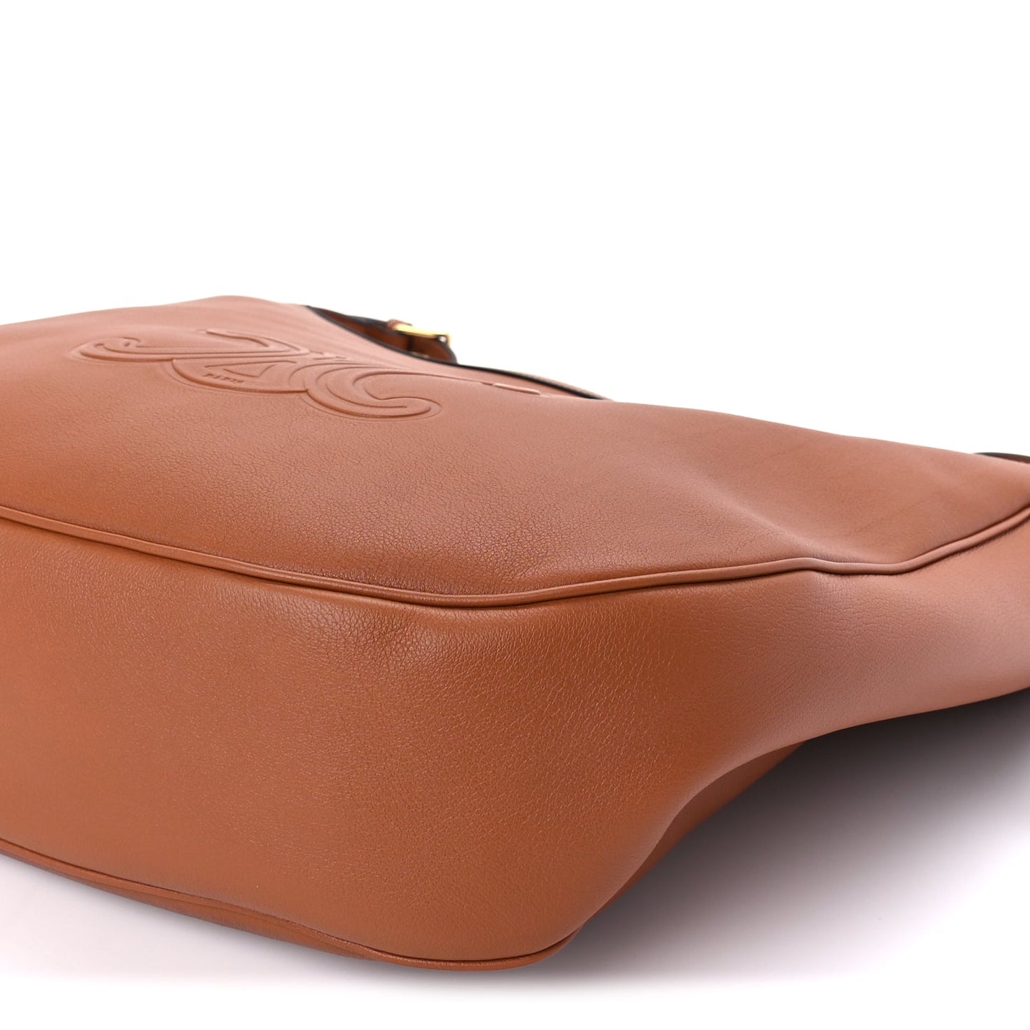 Celine Supple Calfskin Large Triomphe Heloise Shoulder Bag  Tan