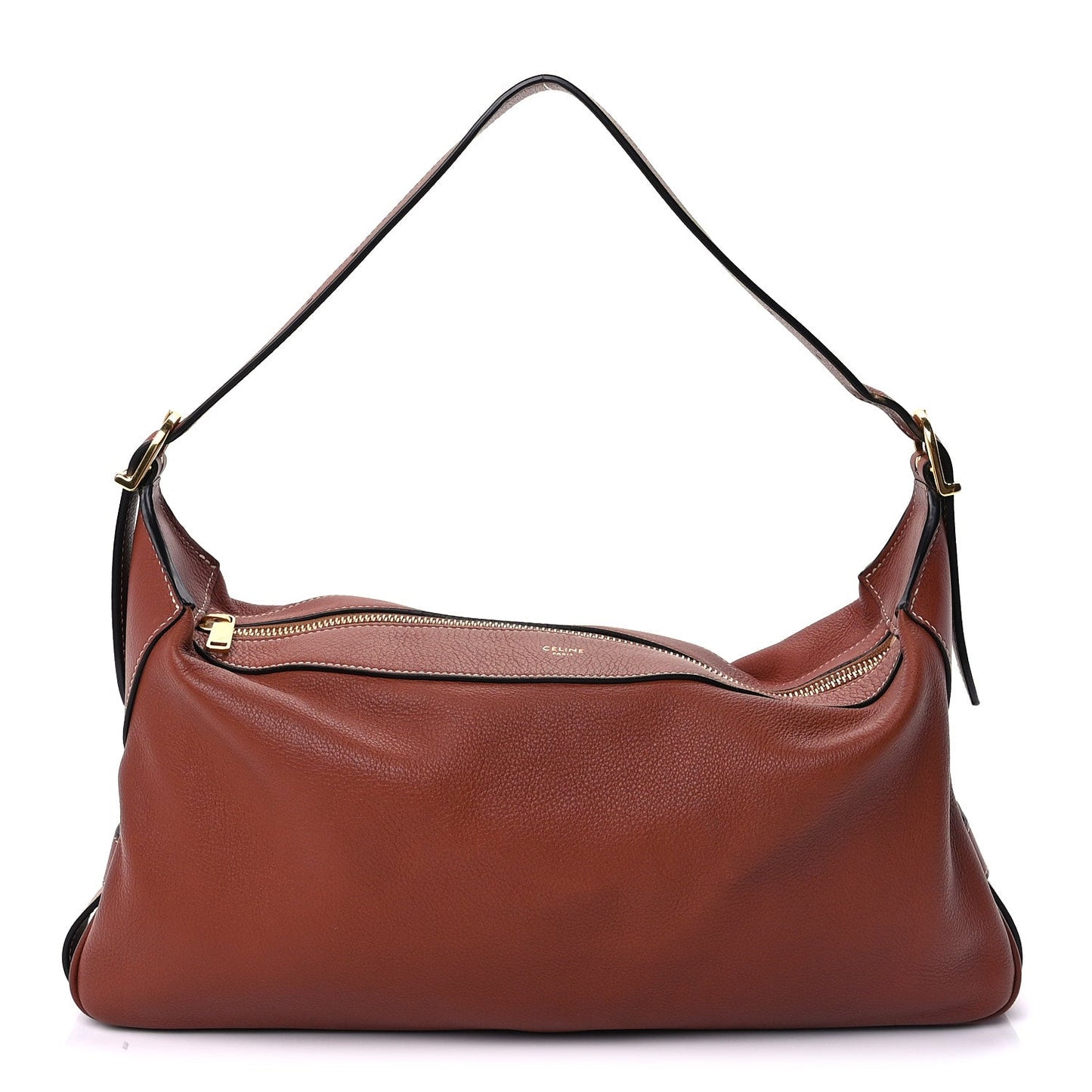 Celine Supple Calfskin Medium Romy Shoulder Bag Tan