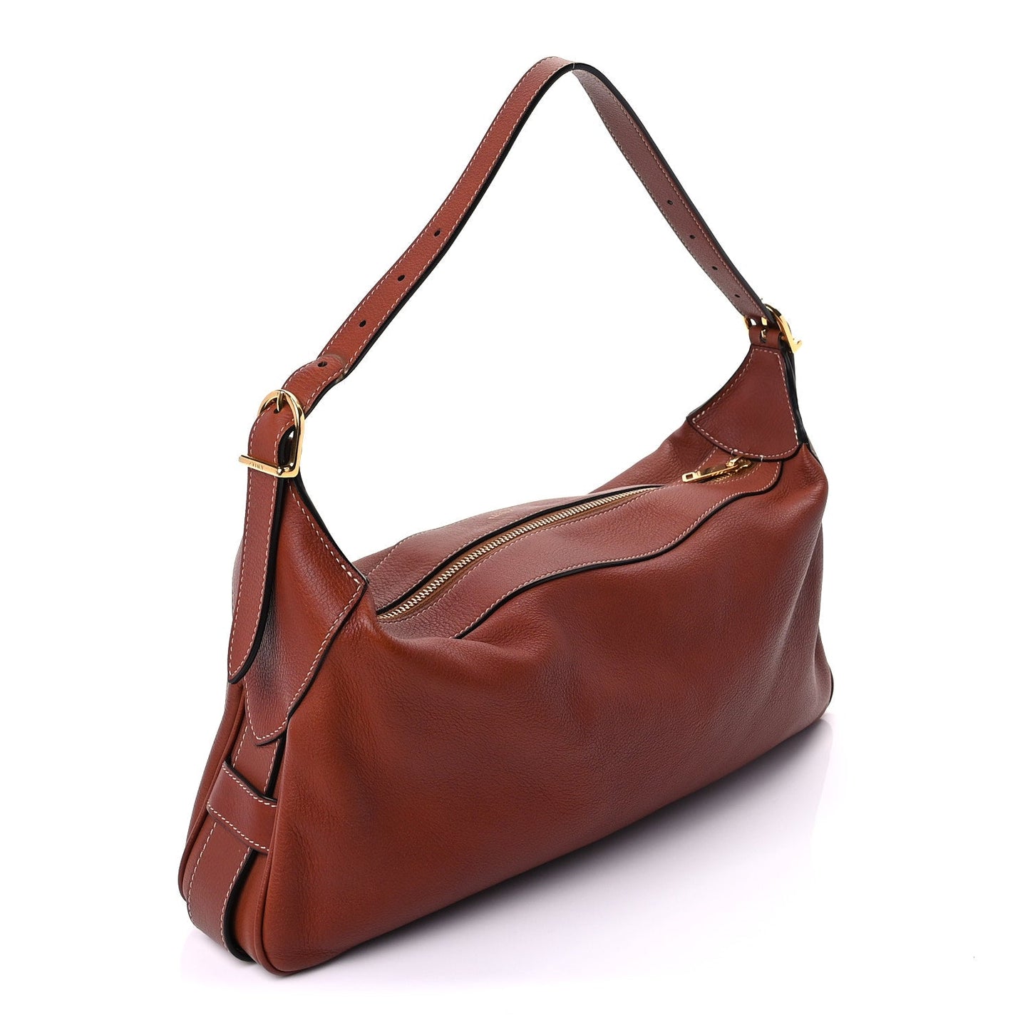 Celine Supple Calfskin Medium Romy Shoulder Bag Tan