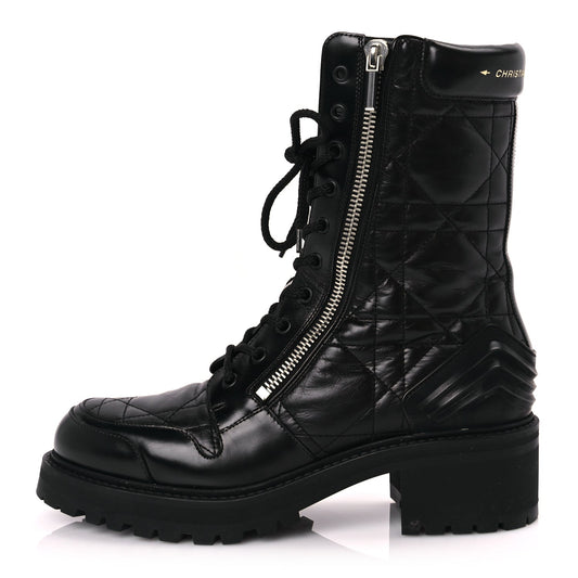 Christian Dior Calfskin Cannage D-Leader Ankle Boot 41 Black
