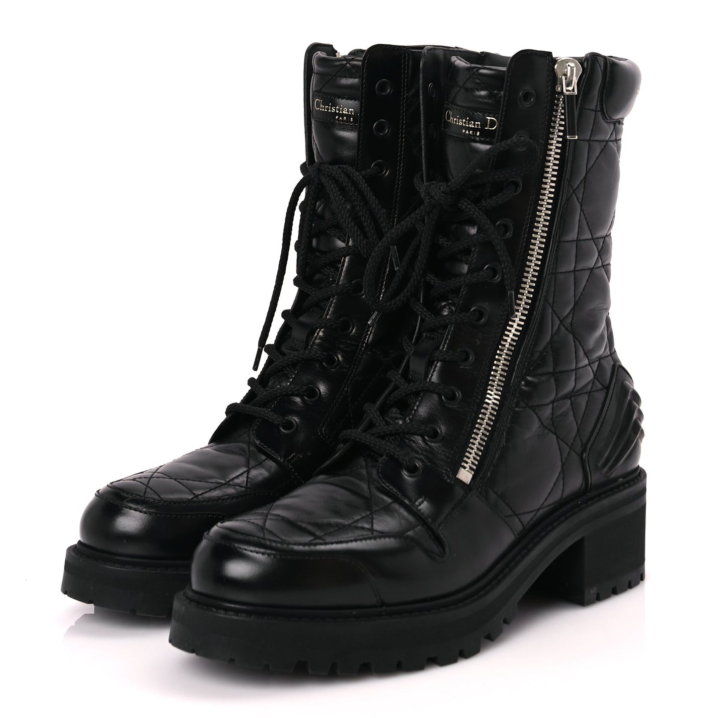 Christian Dior Calfskin Cannage D-Leader Ankle Boot 41 Black