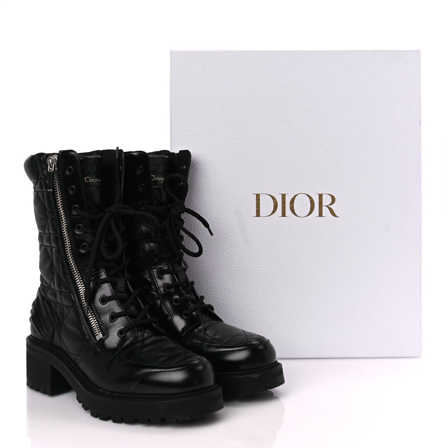 Christian Dior Calfskin Cannage D-Leader Ankle Boot 41 Black