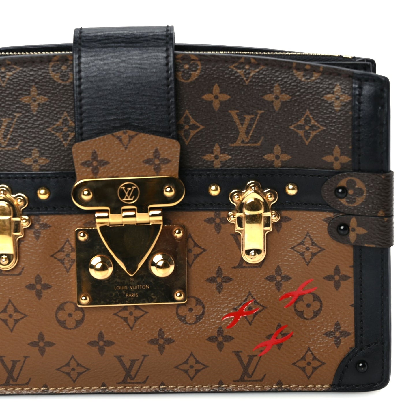 Louis Vuitton Reverse Monogram Trunk Clutch Black