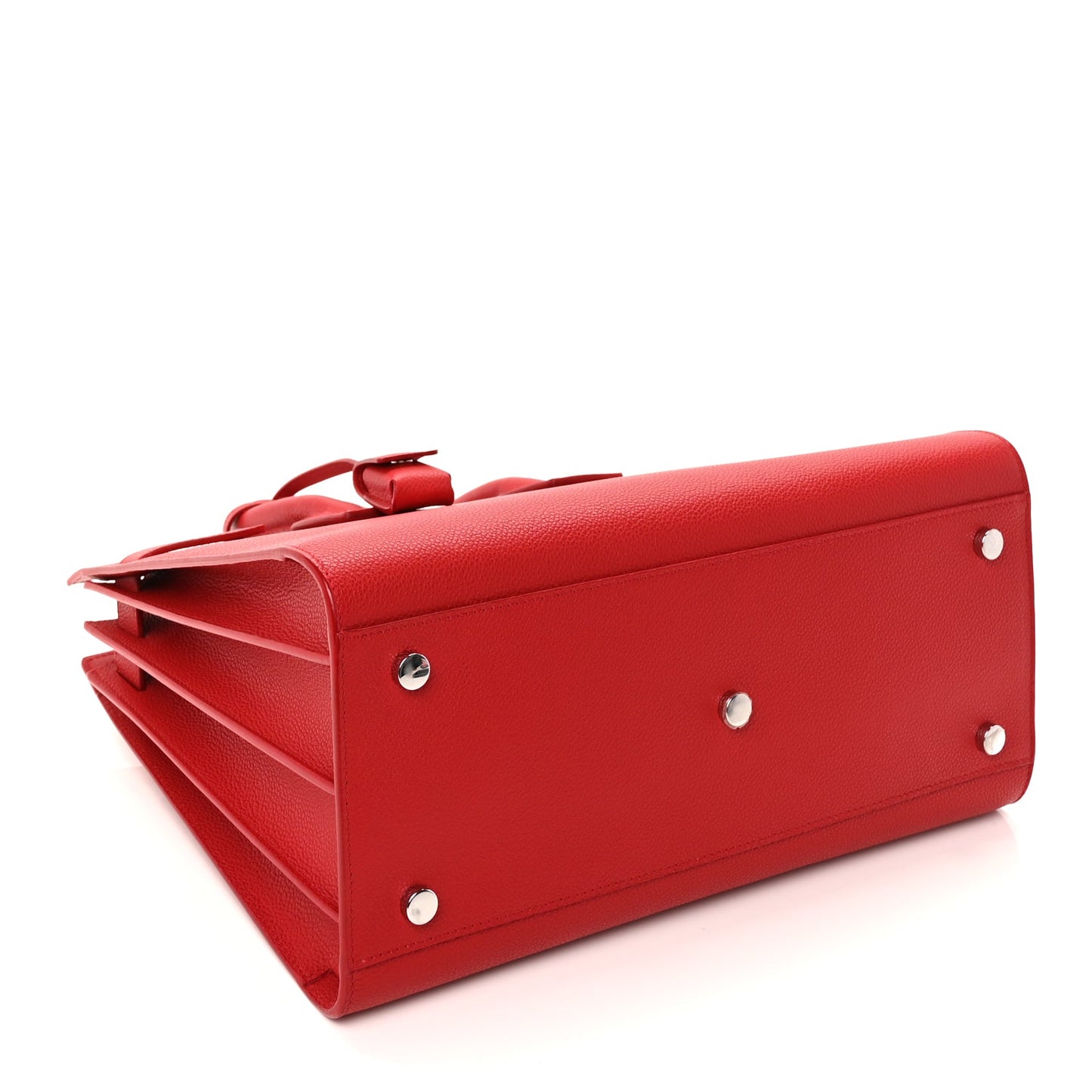 Saint Laurent Grained Calfskin Small Sac De Jour Lipstick Red