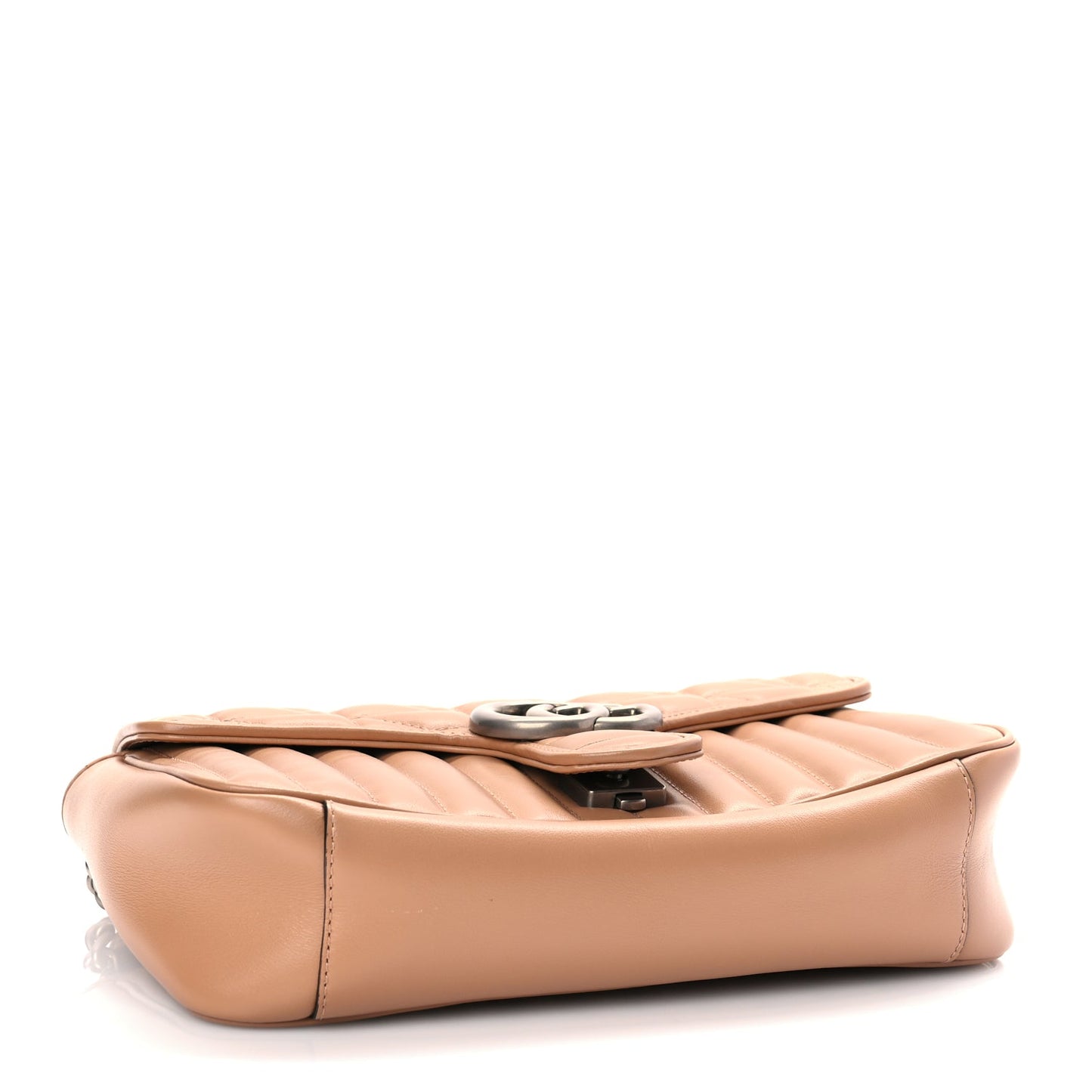 Gucci Calfskin Matelasse Aria Small GG Marmont Shoulder Bag Camelia