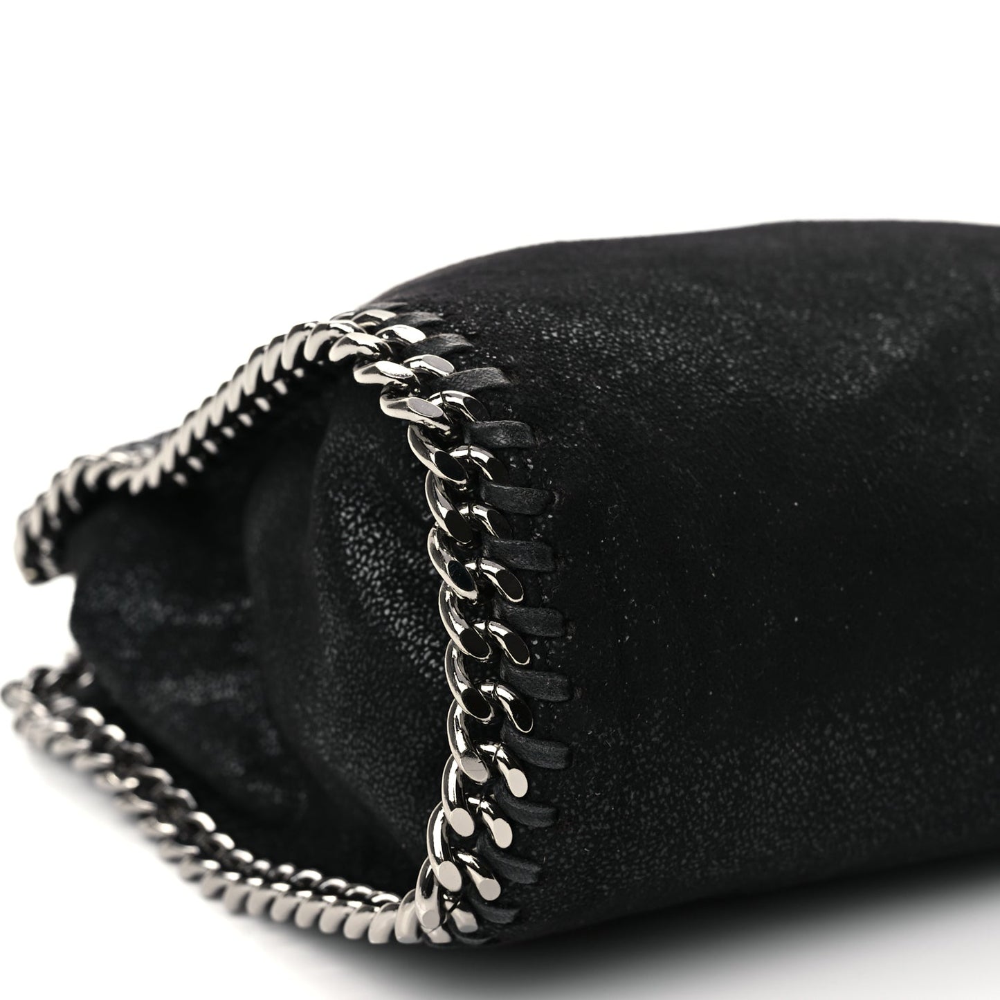 Stella McCartney Shaggy Deer Mini Falabella Fold Over Tote Black