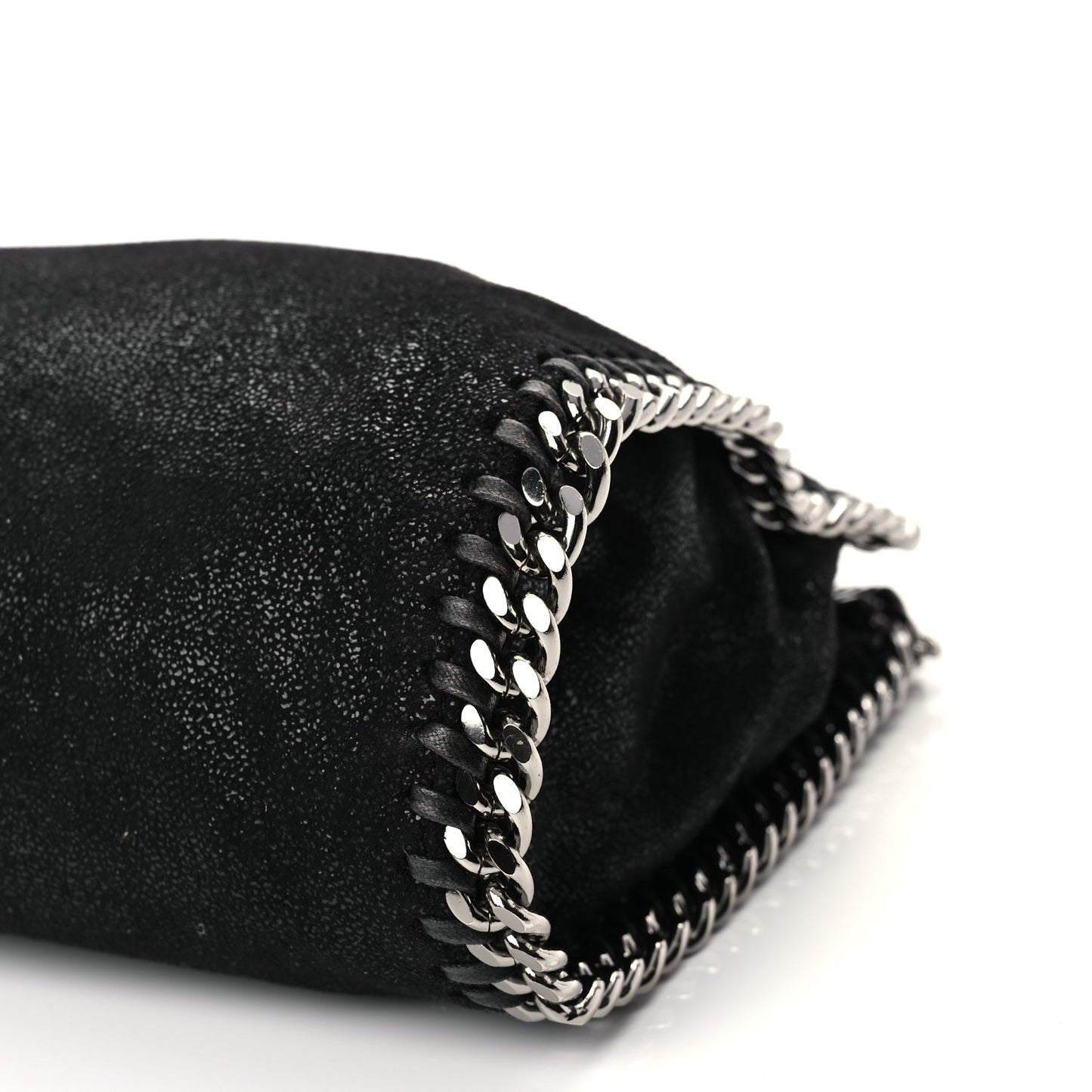 Stella McCartney Shaggy Deer Mini Falabella Fold Over Tote Black