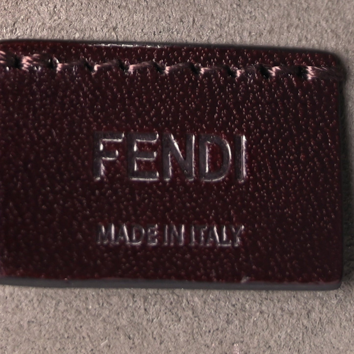 Fendi Cuoio Romano Logo Pouch  Grey