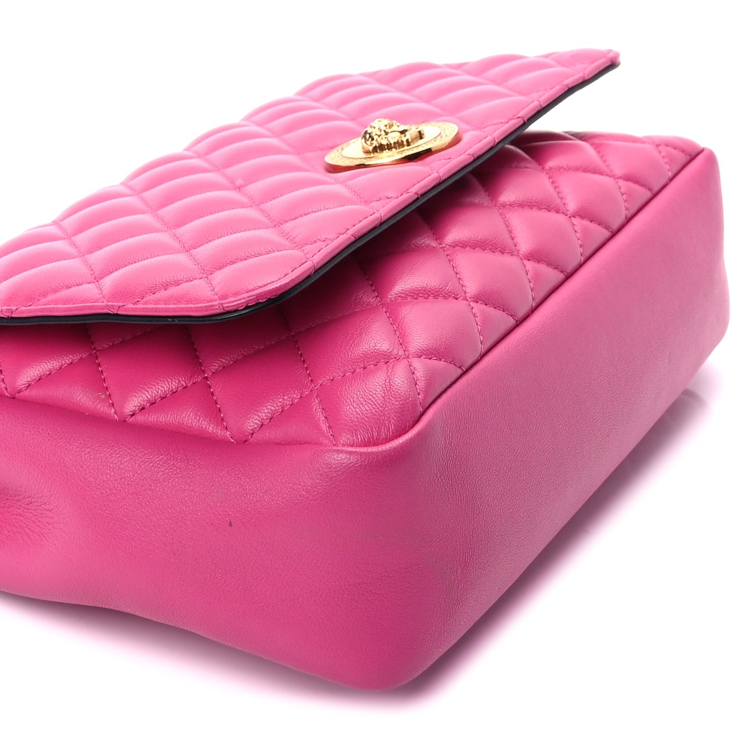 Versace Nappa Quilted Medusa Chain Crossbody  Pink