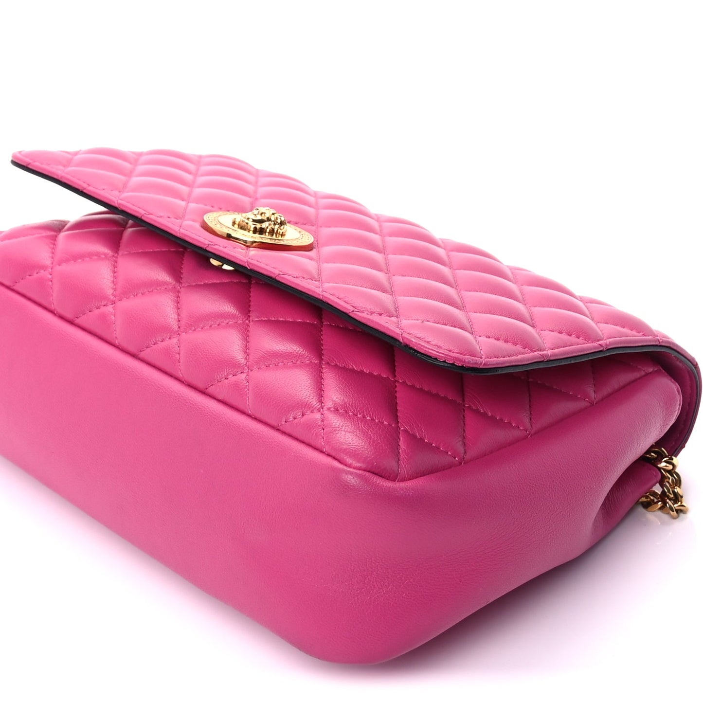 Versace Nappa Quilted Medusa Chain Crossbody  Pink