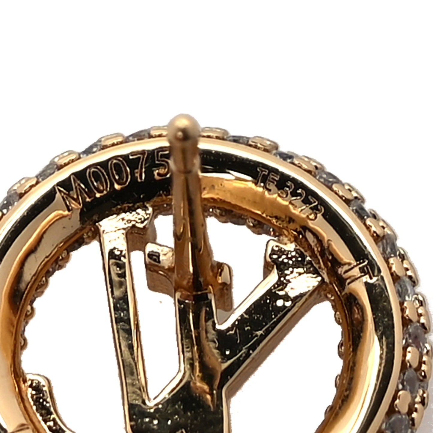 Louis Vuitton Metal Crystal Louise By Night Earrings Gold