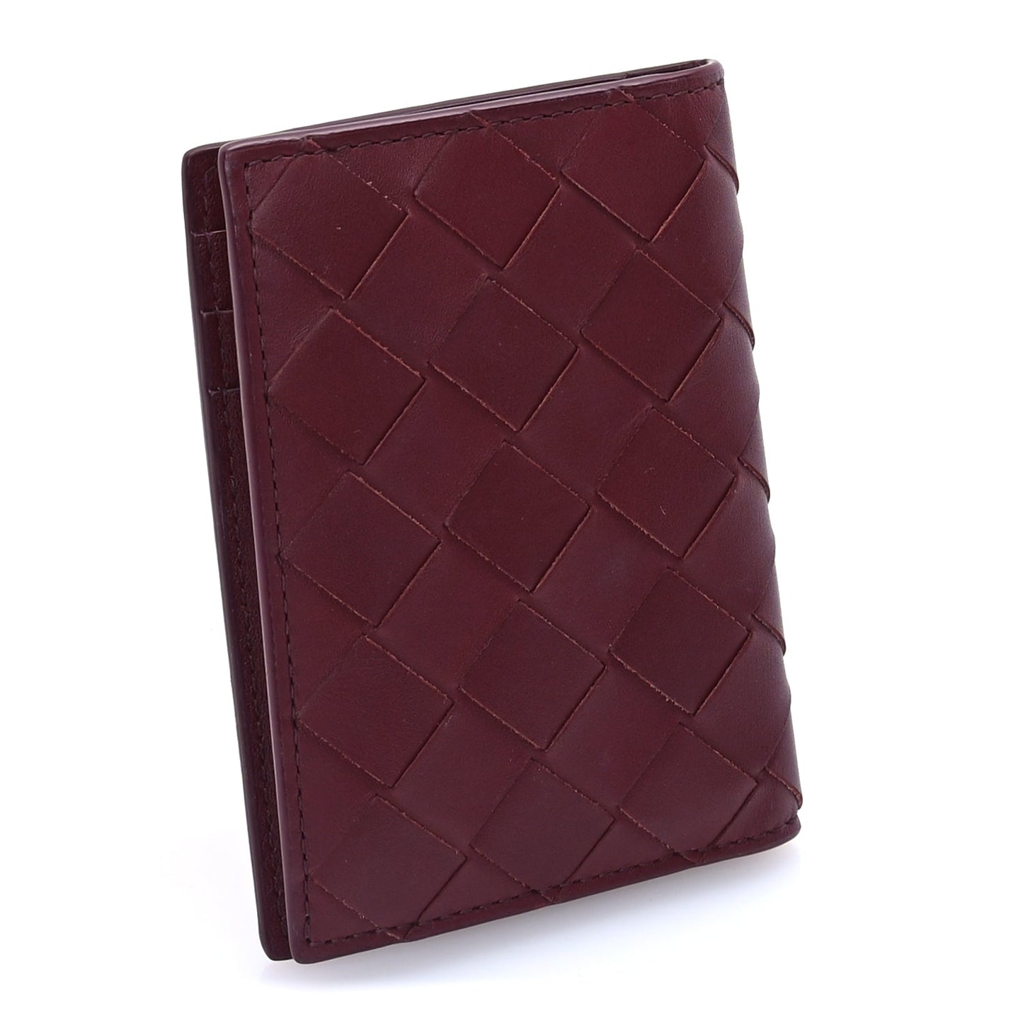 Bottega Veneta Nappa Maxi Intrecciato Bi-Fold Card Holder  Barolo