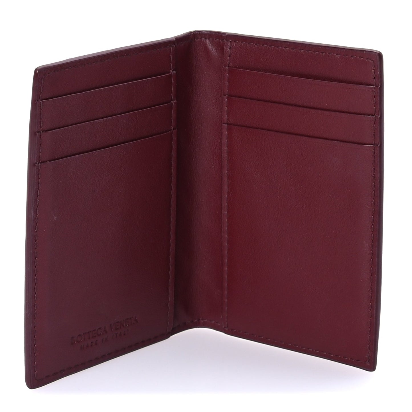 Bottega Veneta Nappa Maxi Intrecciato Bi-Fold Card Holder  Barolo