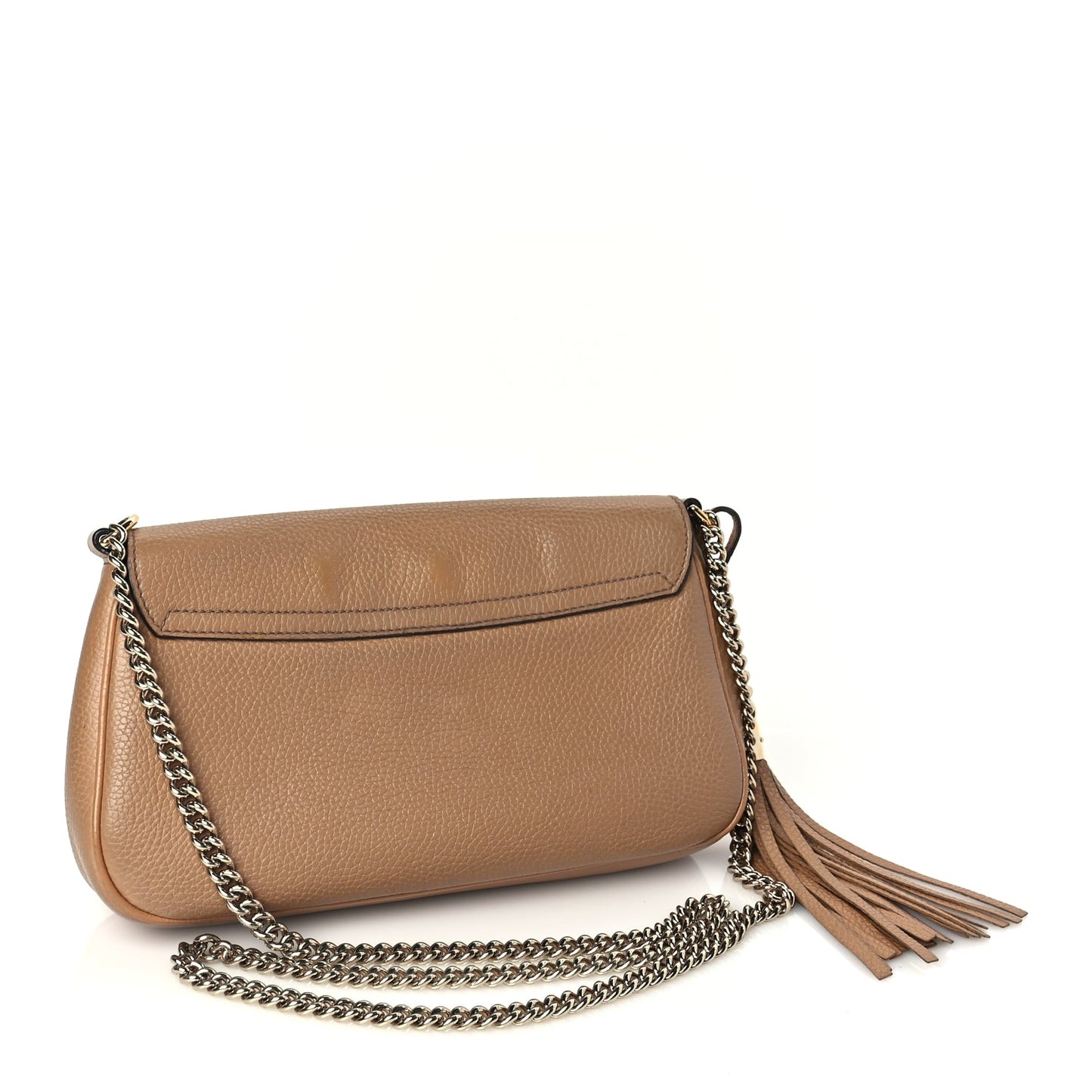 Gucci Pebbled Calfskin Medium Soho Flap Crossbody Camelia