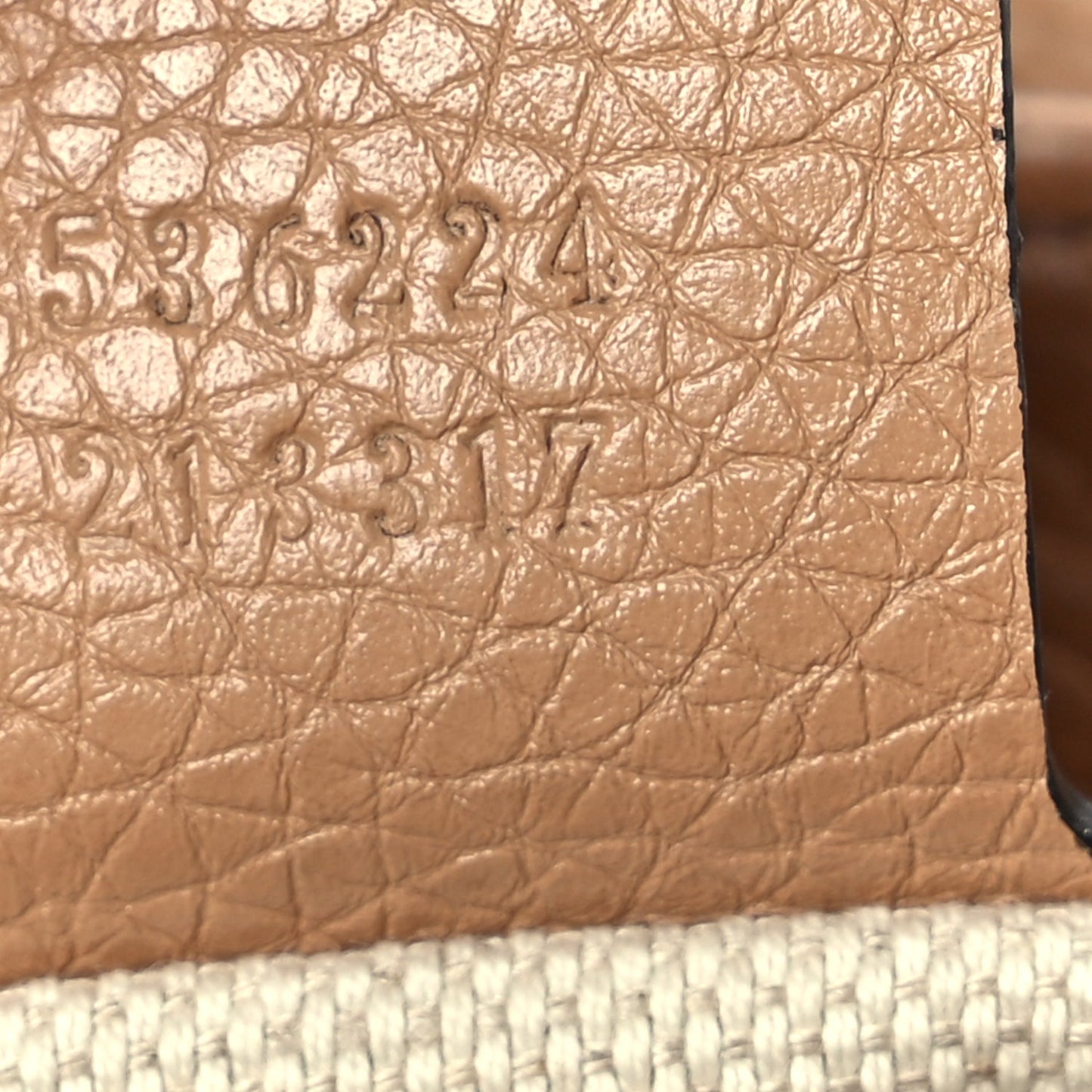 Gucci Pebbled Calfskin Medium Soho Flap Crossbody Camelia