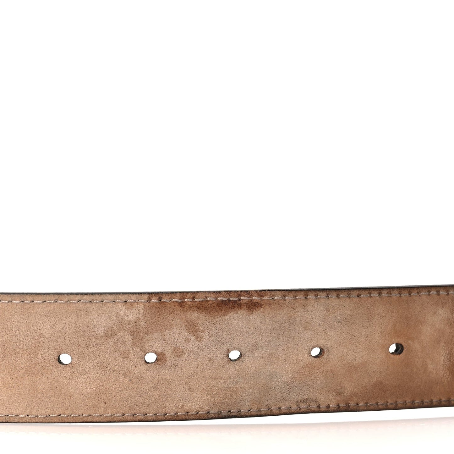 Gucci GG Supreme Monogram Selleria Calfskin Interlocking G 40mm Belt 75 30 Beige Ebony Cocoa