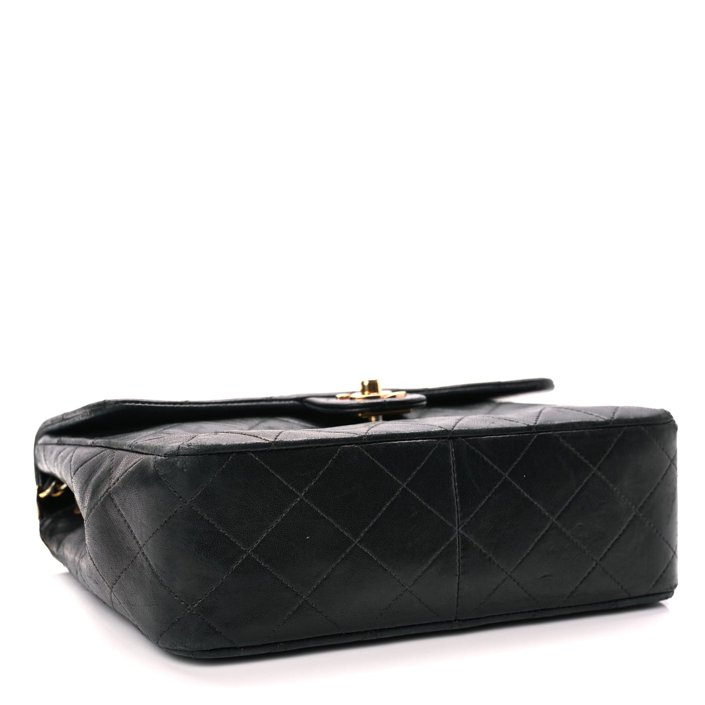 Chanel Lambskin Quilted Small Single Flap Black Black