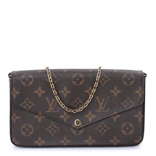 Louis Vuitton Monogram Pochette Felicie Chain Wallet  Fuchsia