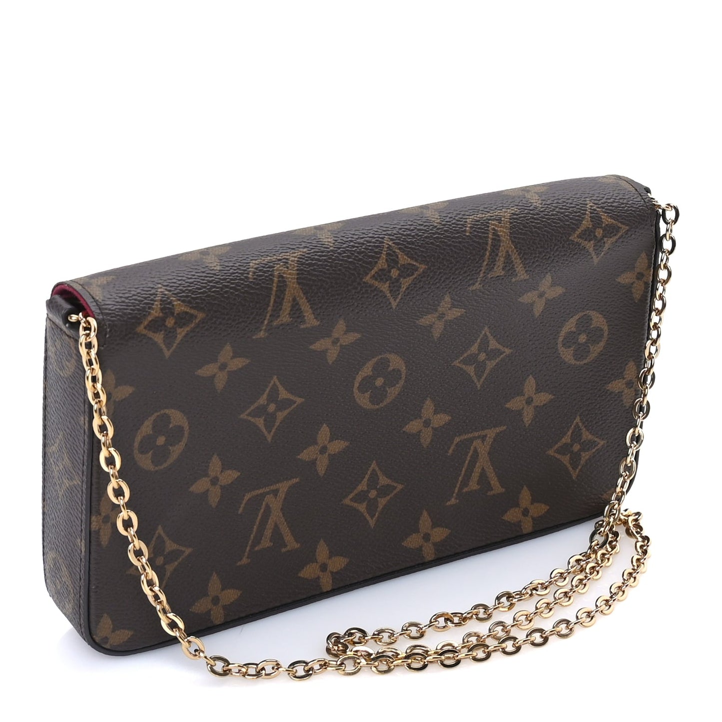 Louis Vuitton Monogram Pochette Felicie Chain Wallet  Fuchsia