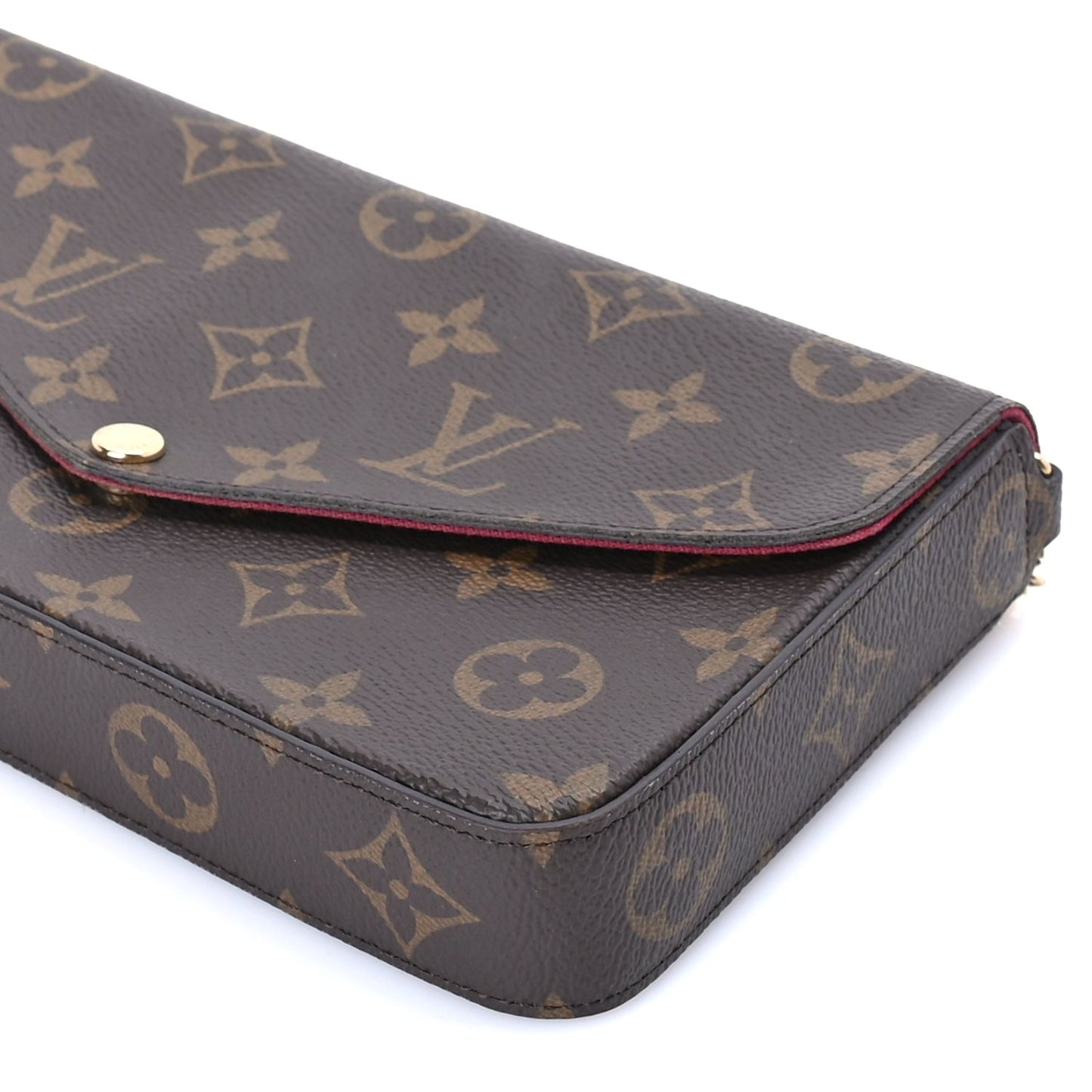 Louis Vuitton Monogram Pochette Felicie Chain Wallet  Fuchsia