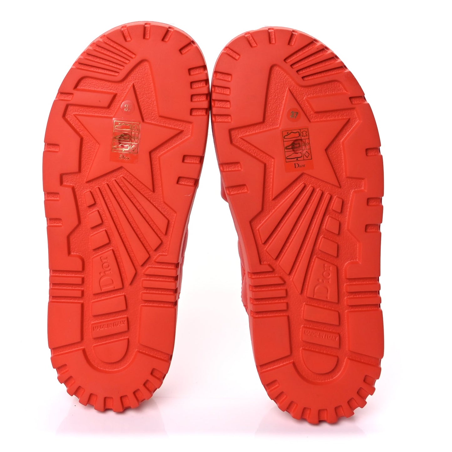 Christian Dior Calfskin Cannage Dtwist Espadrille Platform Sandals 37  Orange