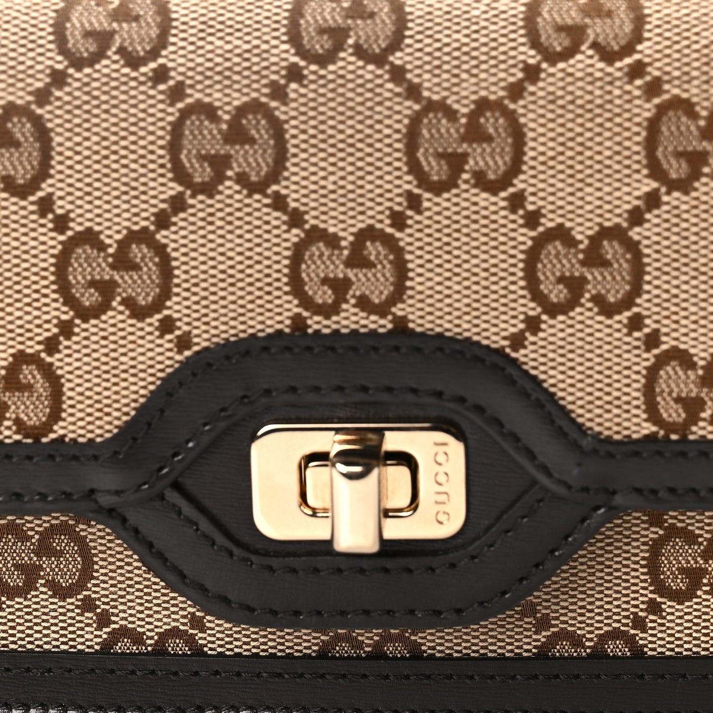 Gucci Monogram Mini Luce Shoulder Bag  Beige Ebony