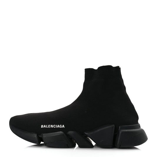 Balenciaga Technical 3D Recycled Knit Mens Speed 2.0 Sneakers Monocolor 43 Black