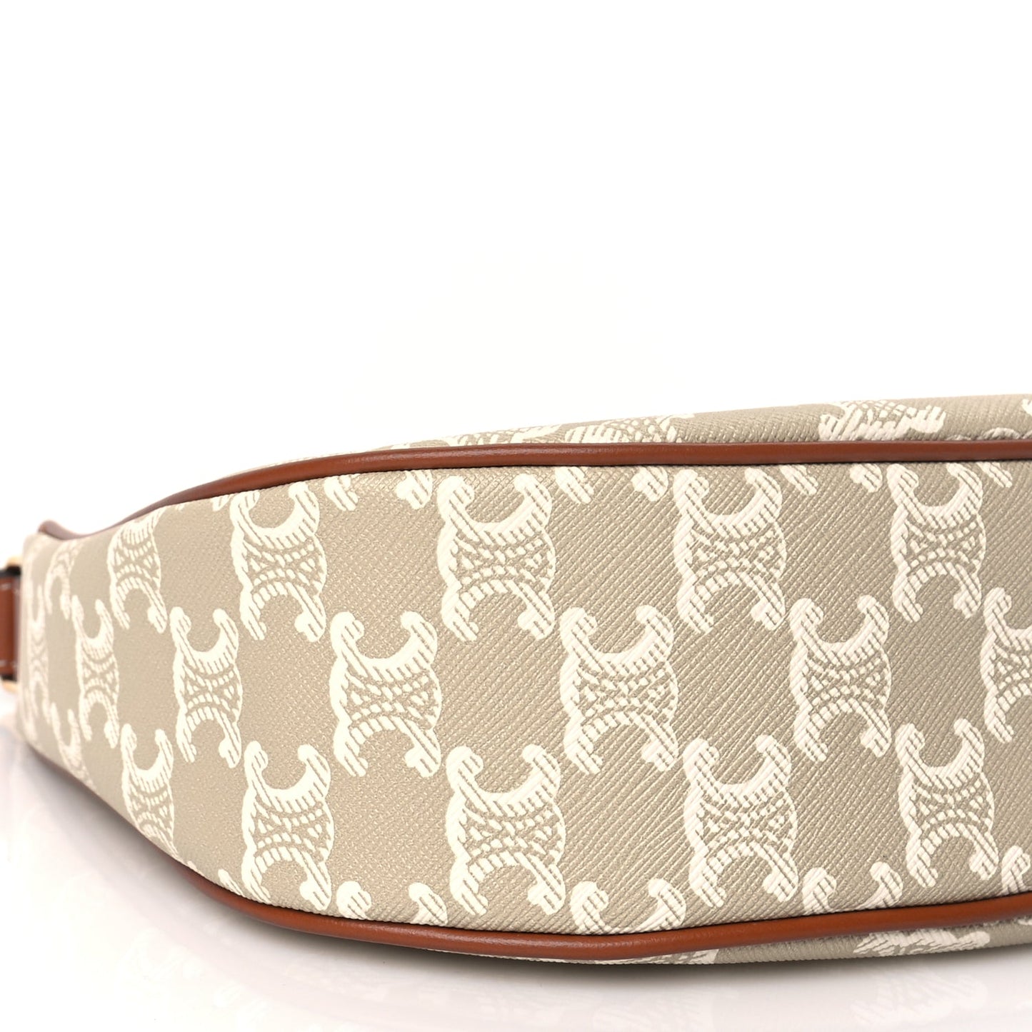 Celine Canvas Calfskin Ava Triomphe Shoulder Bag Grege