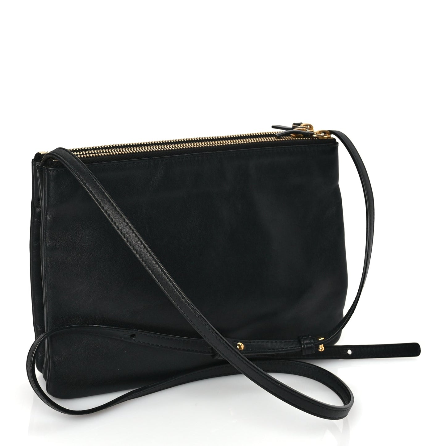 Celine Lambskin Small Trio Crossbody Bag Black