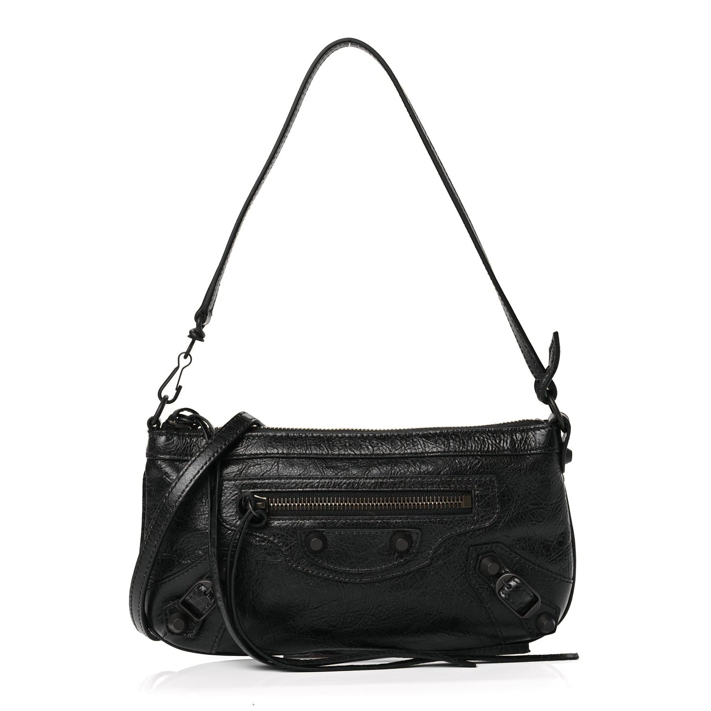 Balenciaga Agneau Arena Classic Hardware Le City Pouch On Strap Black