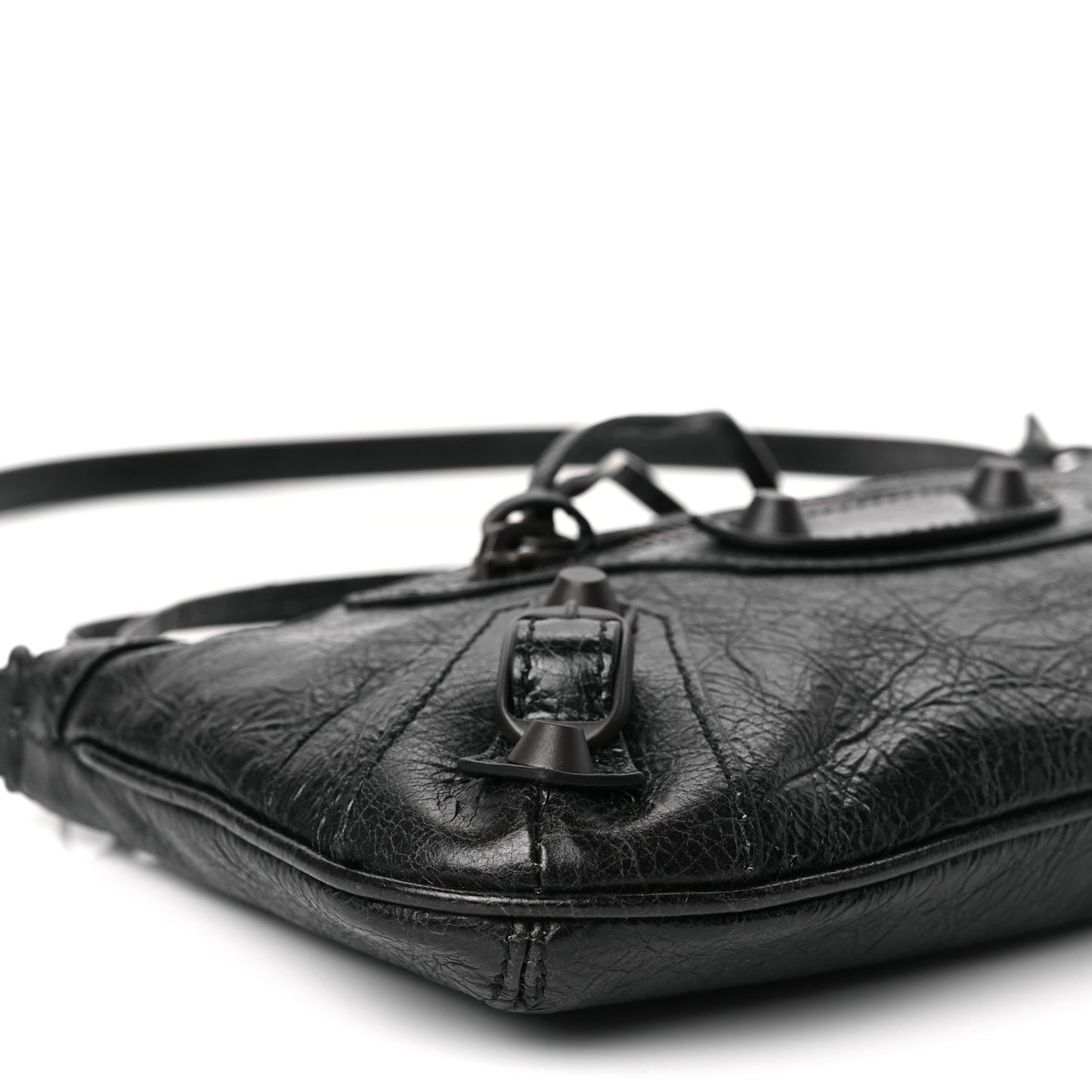 Balenciaga Agneau Arena Classic Hardware Le City Pouch On Strap Black