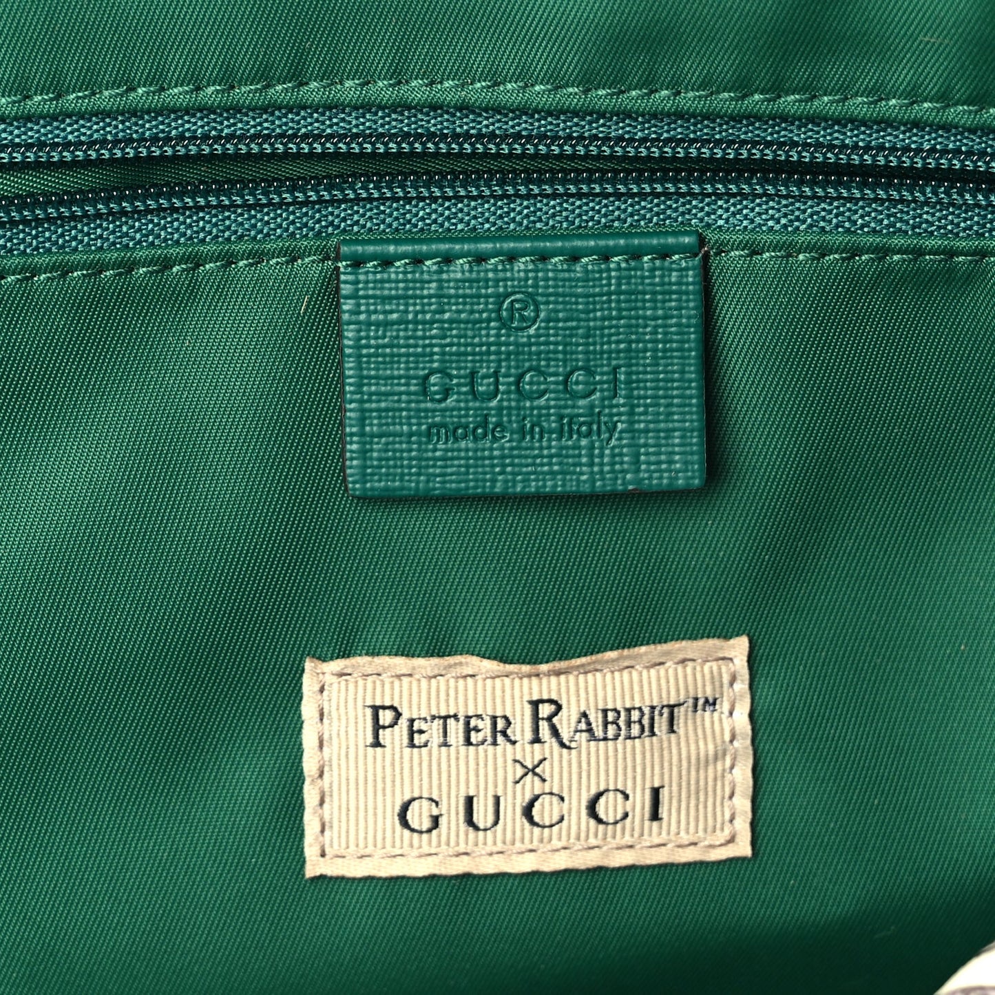 Gucci X Peter Rabbit GG Supreme Monogram Baseballs Web Childrens Backpack Green