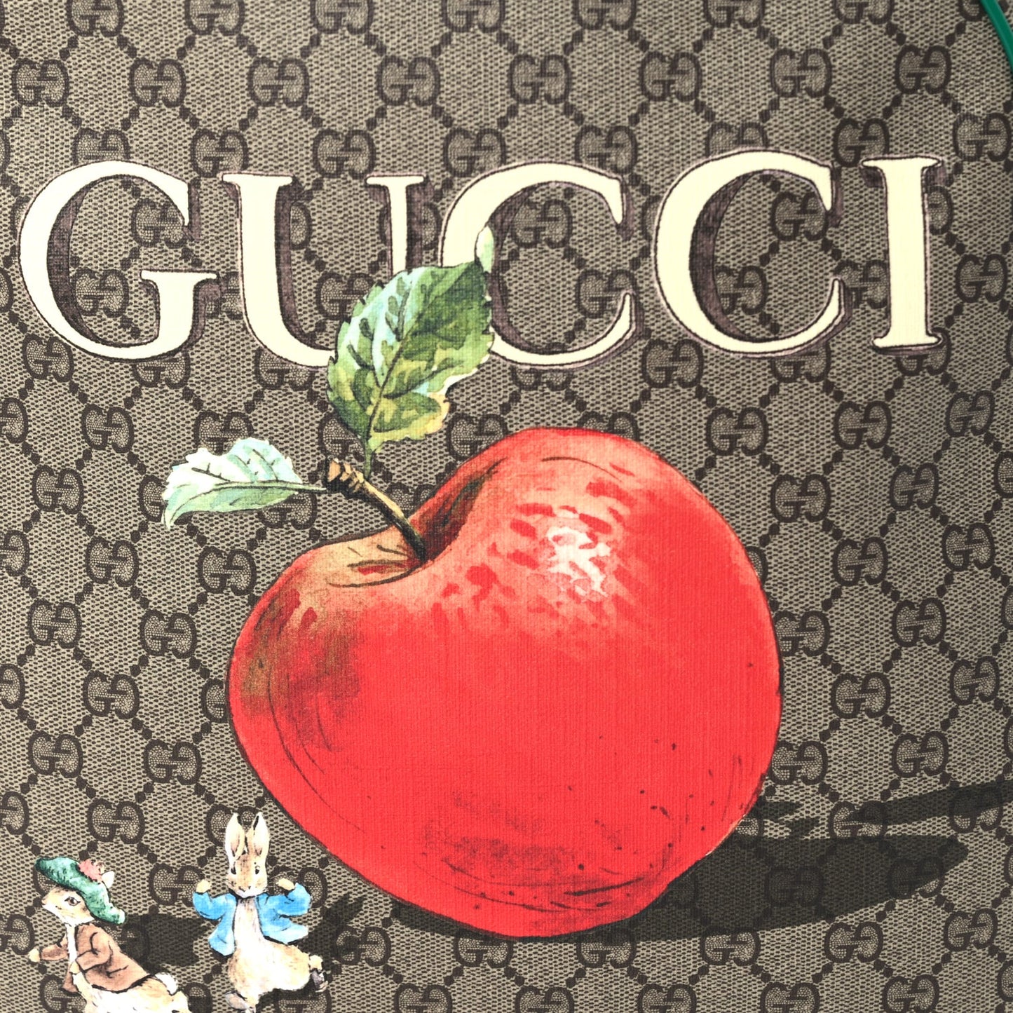 Gucci X Peter Rabbit GG Supreme Monogram Baseballs Web Childrens Backpack Green