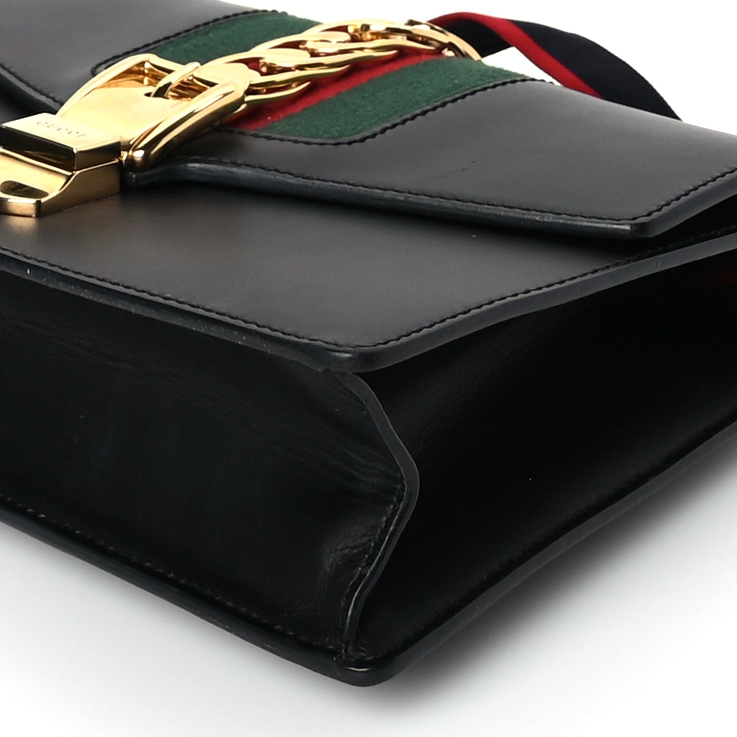 Gucci Calfskin Small Sylvie Shoulder Bag Blue Agata