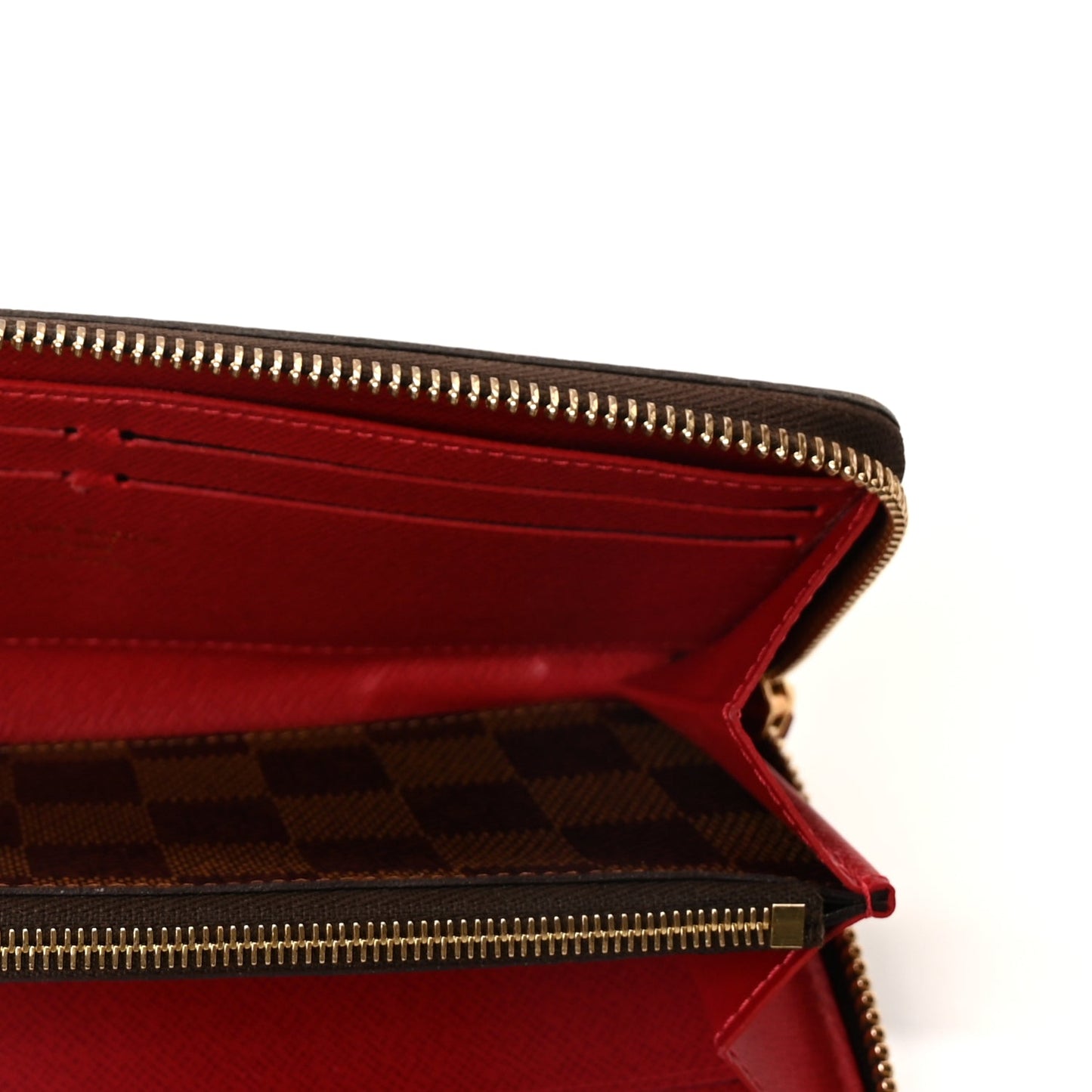 Louis Vuitton Damier Ebene Clemence Wallet Cherry