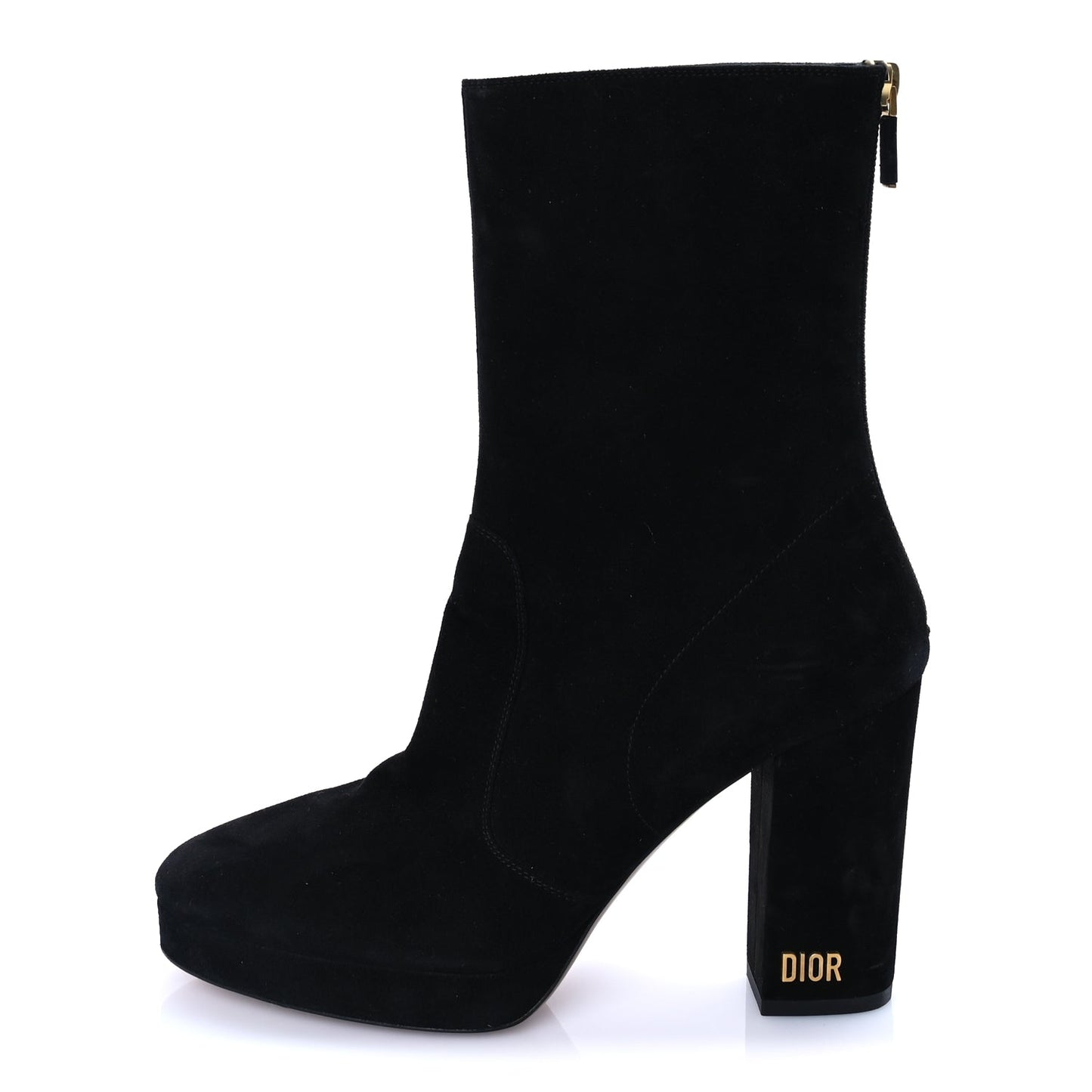 Christian Dior Suede D-rise Platform Ankle Boots 37.5 Black