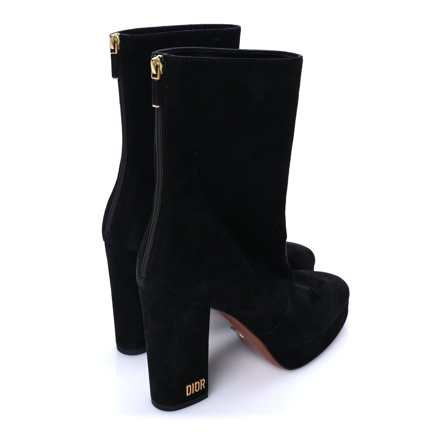 Christian Dior Suede D-rise Platform Ankle Boots 37.5 Black