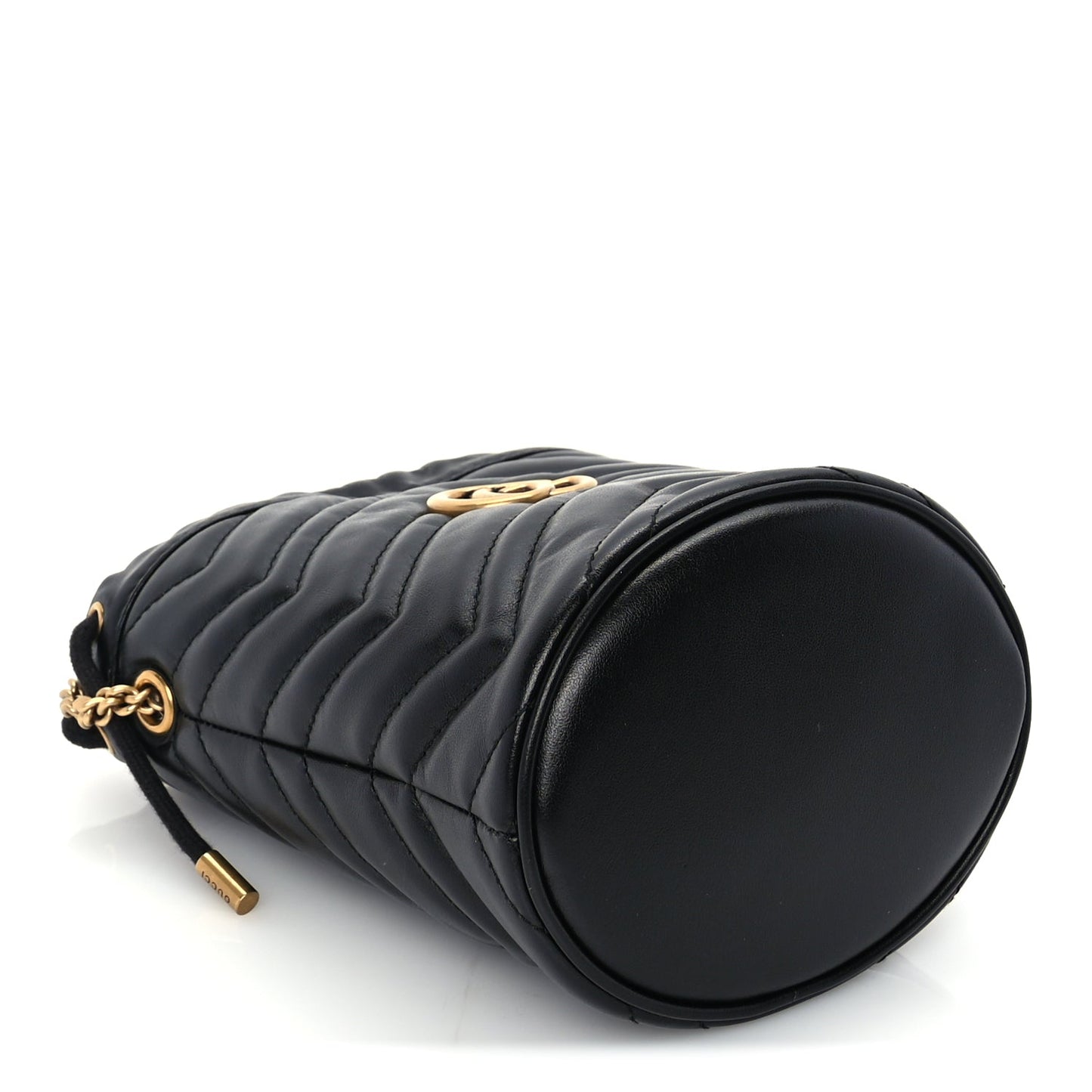 Gucci Calfskin Matelasse Mini GG Marmont 2.0 Bucket Bag Black