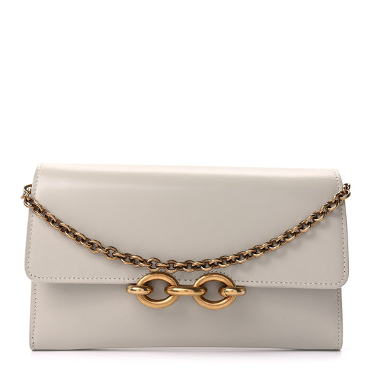 Saint Laurent Smooth Calfskin Le Maillon Chain Wallet  Crema Soft
