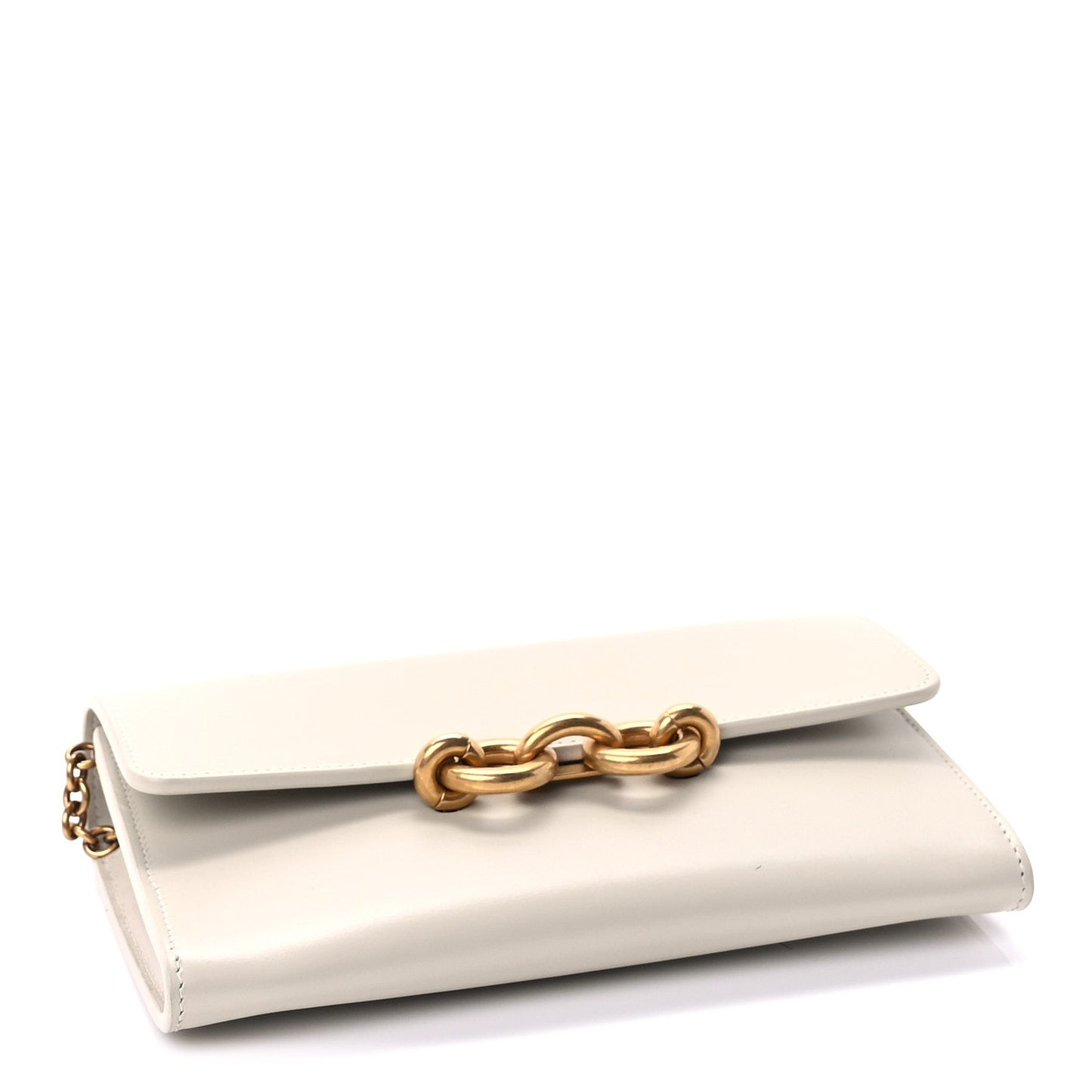 Saint Laurent Smooth Calfskin Le Maillon Chain Wallet  Crema Soft