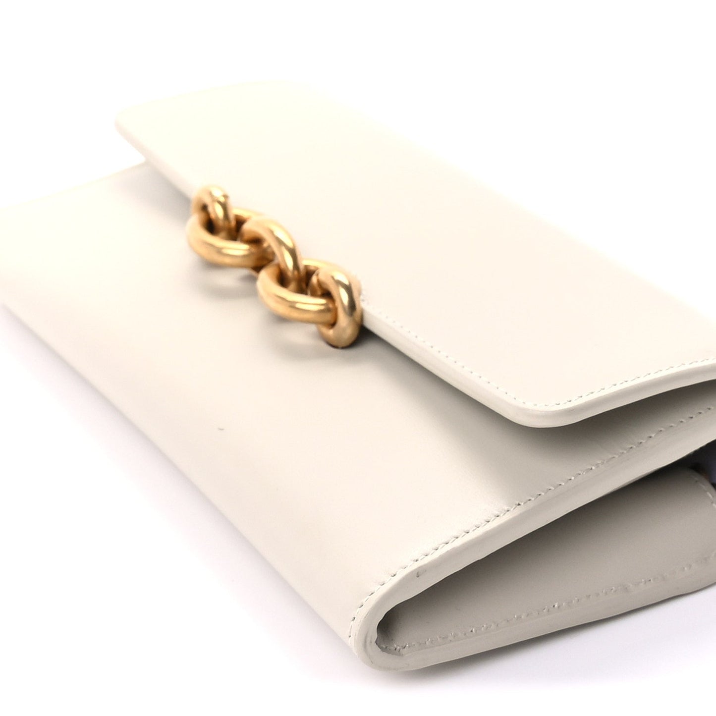 Saint Laurent Smooth Calfskin Le Maillon Chain Wallet  Crema Soft