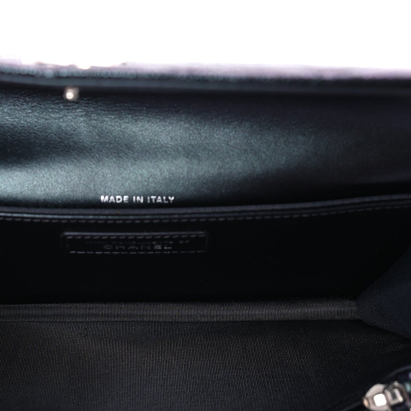 Chanel Iridescent Caviar Quilted Classic Pouch Clutch  Black