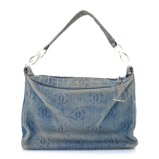 Chanel Denim CC Small Hobo Light Blue