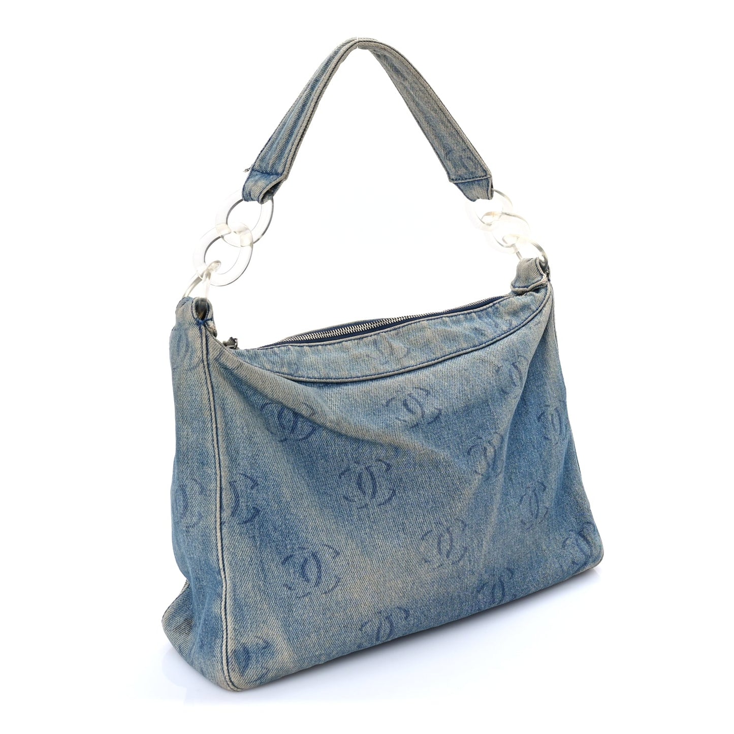 Chanel Denim CC Small Hobo Light Blue