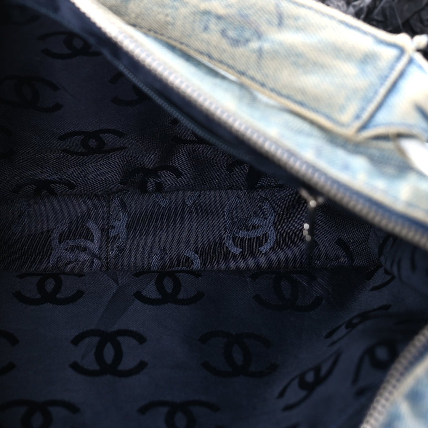 Chanel Denim CC Small Hobo Light Blue
