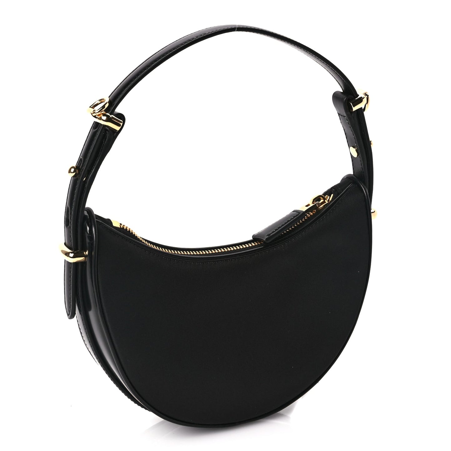 Prada Re-Nylon Spazzolato Mini Arque Shoulder Bag Black