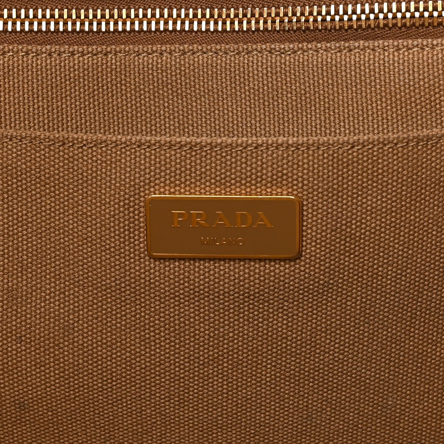 Prada Canapa Large Logo Tote Tabacco