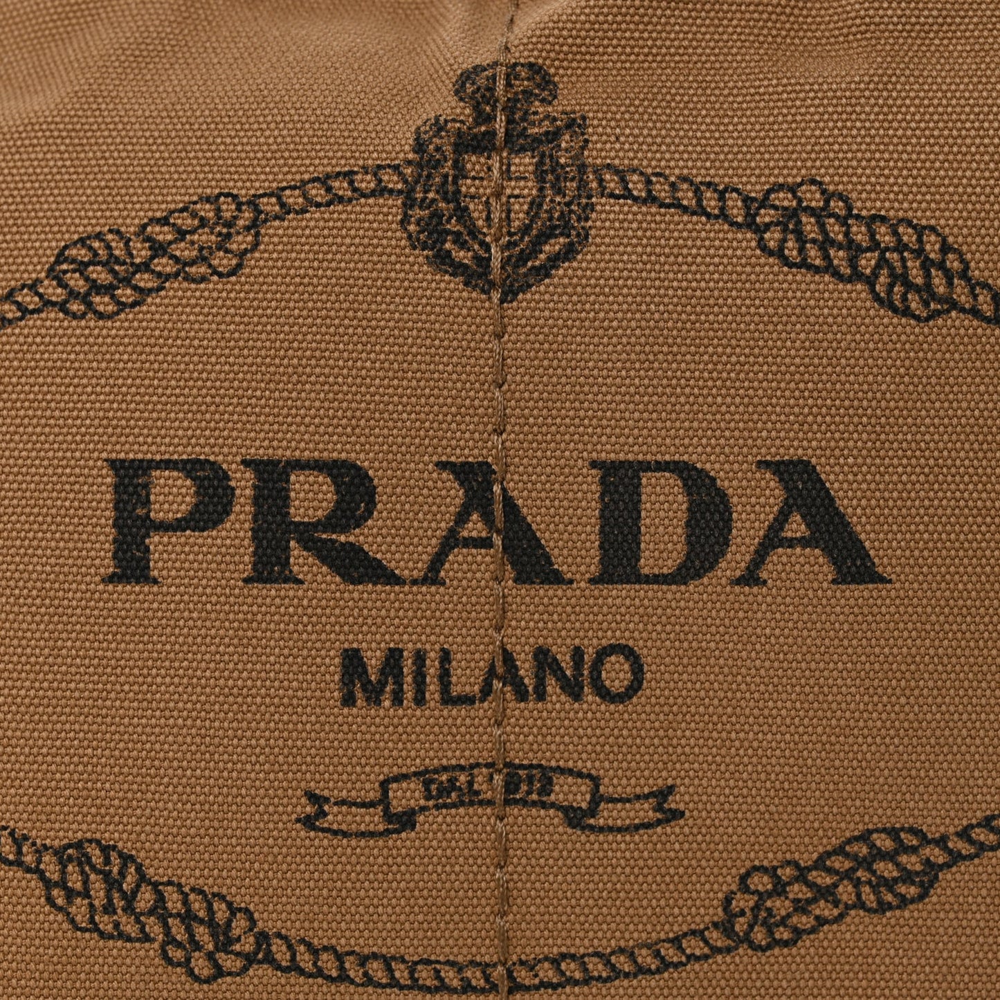 Prada Canapa Large Logo Tote Tabacco