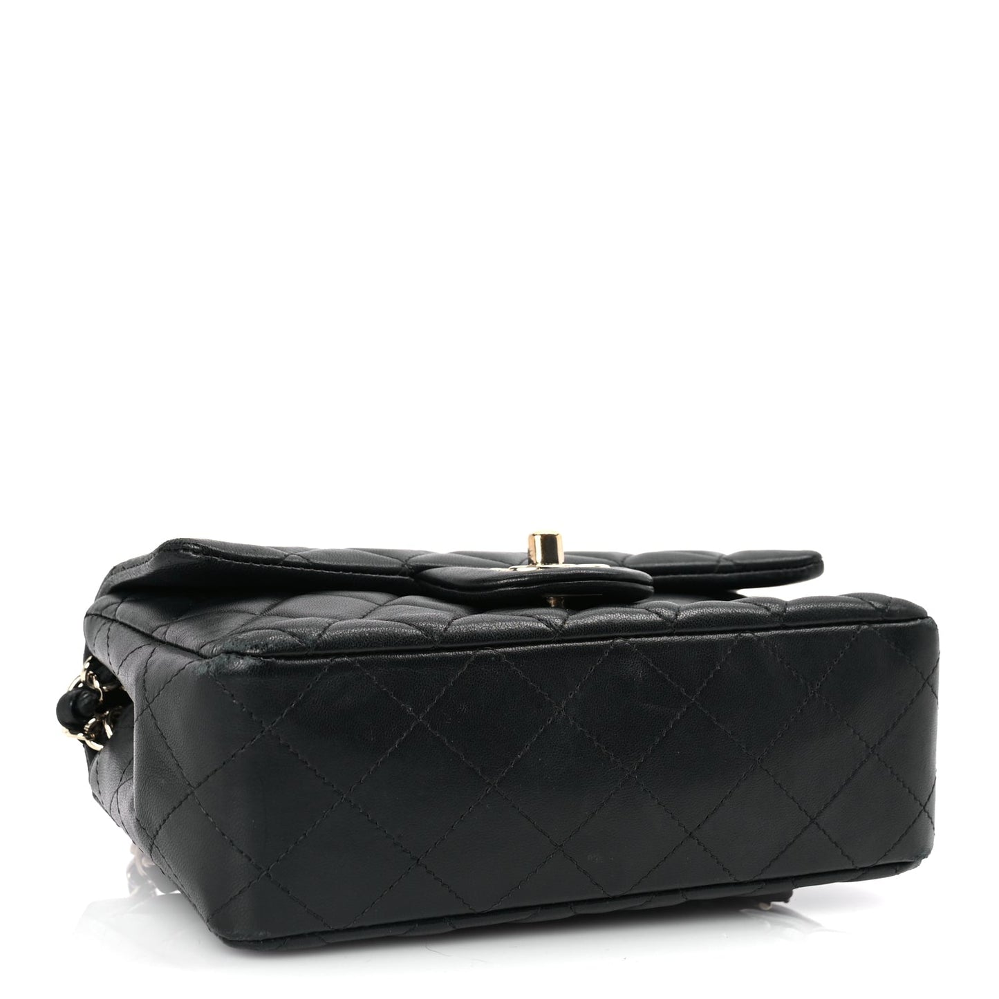 Chanel Lambskin Quilted Mini Rectangular Flap Black