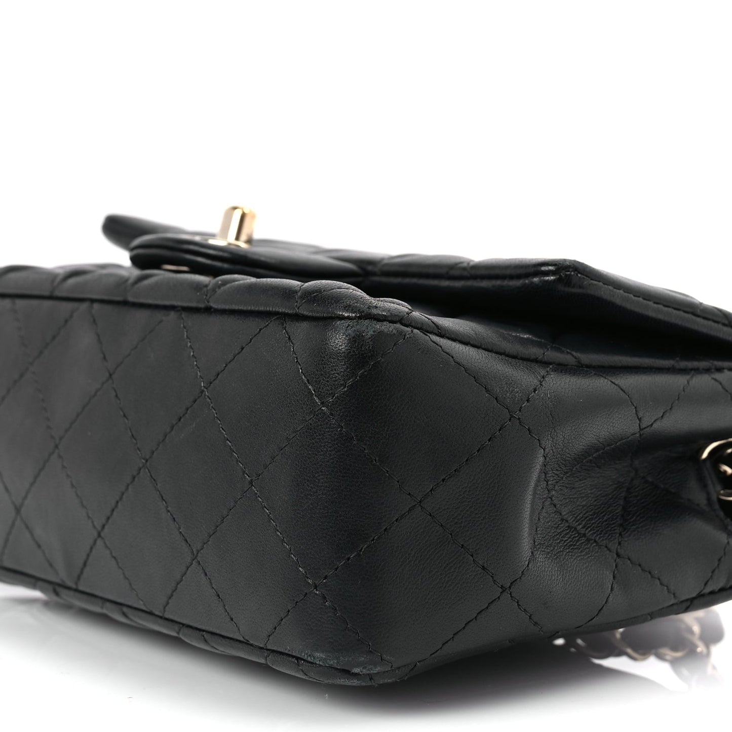 Chanel Lambskin Quilted Mini Rectangular Flap Black